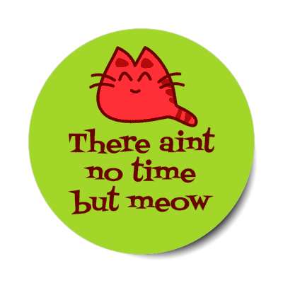 there aint no time but meow now cute cat smiley stickers, magnet