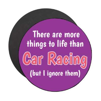 there are more things to life than car racing but i ignore them stickers, magnet