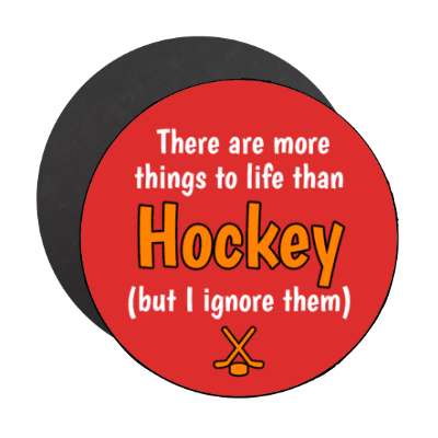 there are more things to life than hockey but i ignore them stickers, magnet