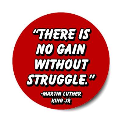 there is no gain without struggle martin luther king jr quote stickers, magnet
