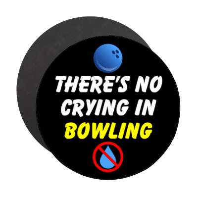 theres no crying in bowling red slash tear stickers, magnet
