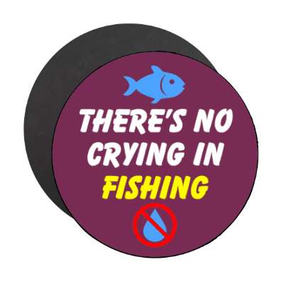 theres no crying in fishing red slash tear stickers, magnet