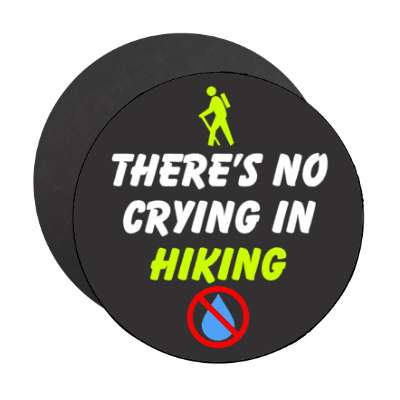 theres no crying in hiking red slash tear stickers, magnet