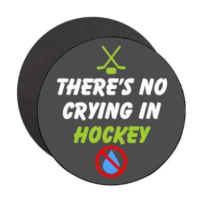 theres no crying in hockey red slash tear stickers, magnet