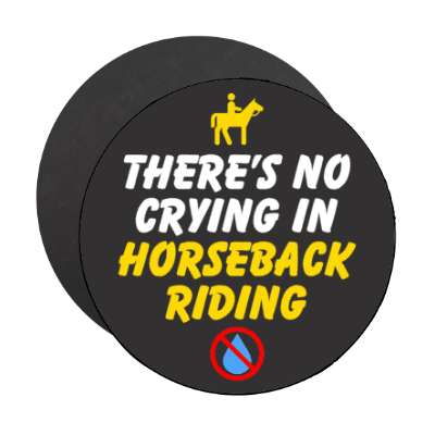theres no crying in horseback riding red slash stickers, magnet