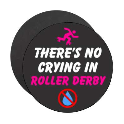 theres no crying in roller derby tear red slash stickers, magnet