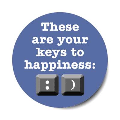 these are your keys to happiness smile face keyboard stickers, magnet