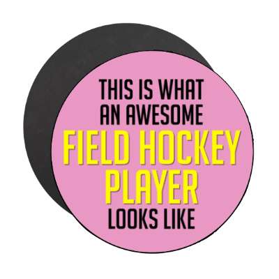 this is what an awesome field hockey player looks like stickers, magnet