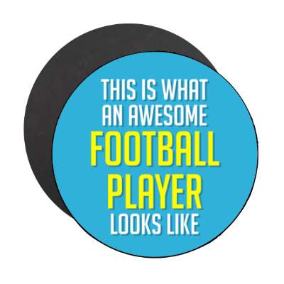 this is what an awesome football player looks like stickers, magnet