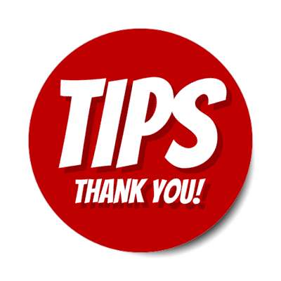 tips thank you red stickers, magnet