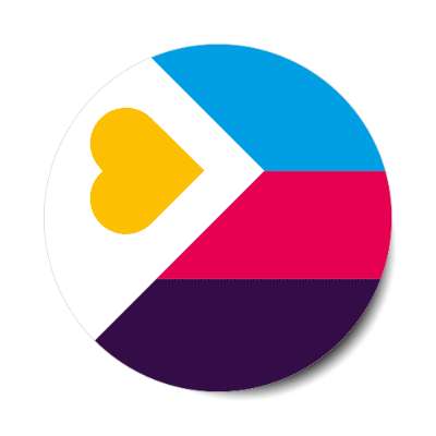 tricolor polyamory flag pride heart colors lgbtq stickers, magnet
