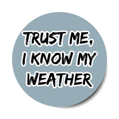 trust me i know my weather stickers, magnet
