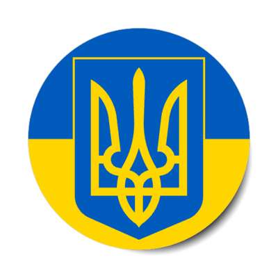 ukraine coat of arms and flag colors support stickers, magnet