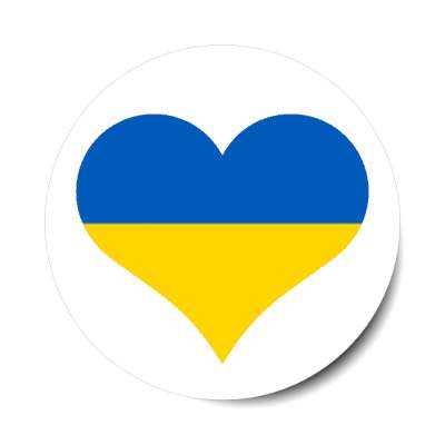 ukraine heart flag colors white support anti war stickers, magnet