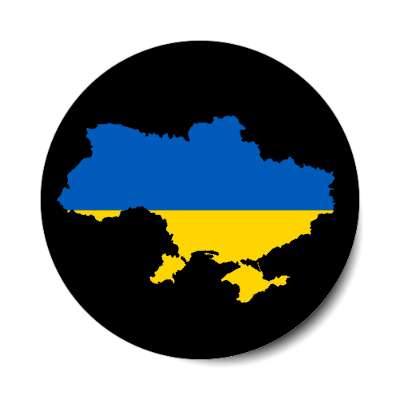 ukrainian country shape flag colors black stickers, magnet