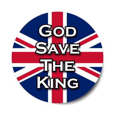 union jack uk flag god save the king british royalty king charles iii stickers, magnet