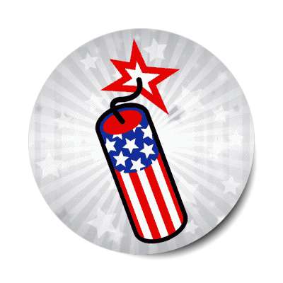 us flag firecracker grey stickers, magnet