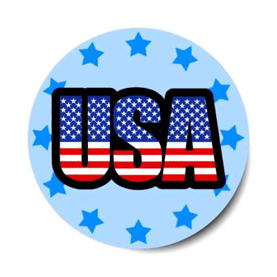 usa american flag words blue stars stickers, magnet