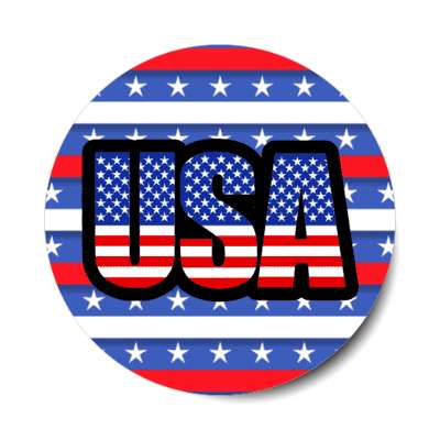 usa american flag words red white blue stripes stars stickers, magnet
