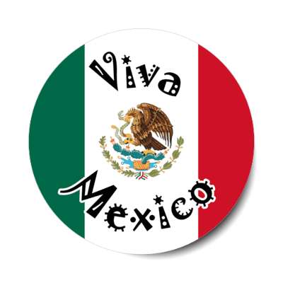 viva mexico mexican flag long live mexico black stickers, magnet