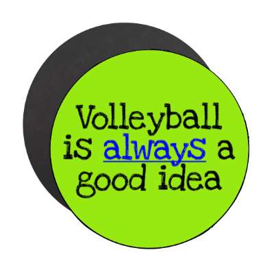 volleyball is always a good idea stickers, magnet