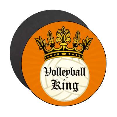 volleyball king crown stickers, magnet