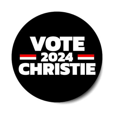 vote 2024 christie white red black chris christie stickers, magnet
