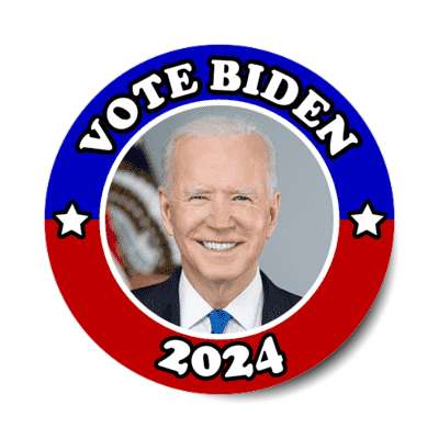 vote biden 2024 red white blue face stickers, magnet