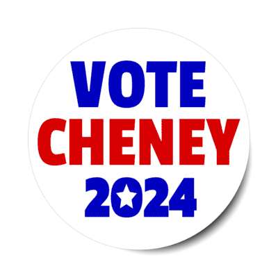 vote cheney 2024 chunky star red white blue stickers, magnet