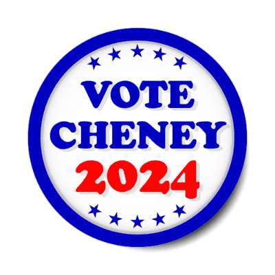 vote cheney 2024 elizabeth blue border stars stickers, magnet