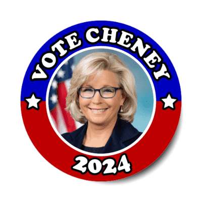 vote cheney 2024 red white blue liz elizabeth stickers, magnet
