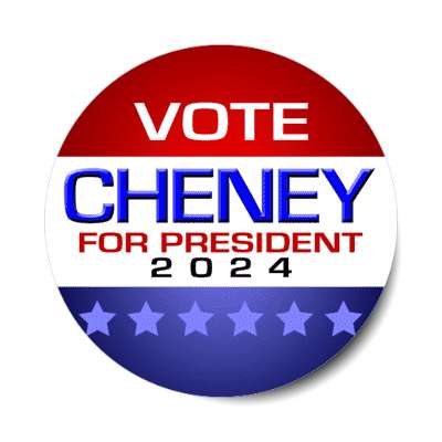 vote cheney for president 2024 classic modern red white blue stickers, magnet