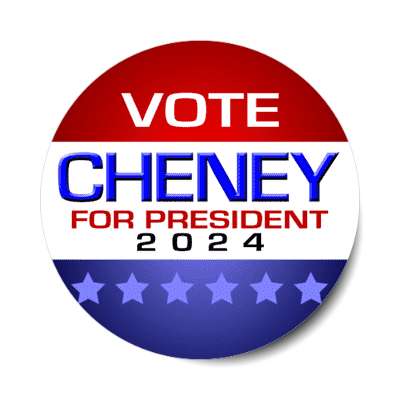 vote cheney for president 2024 classic modern red white blue stickers, magnet