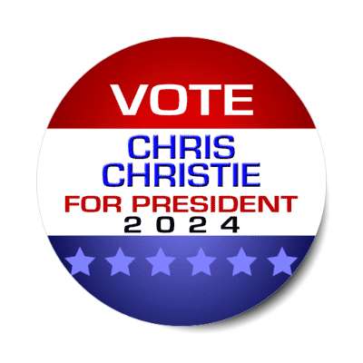 vote chris christie for president 2024 modern red white blue stickers, magnet