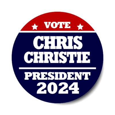 vote chris christie president 2024 red white blue republican stickers, magnet