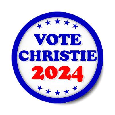 vote christie 2024 stars blue red white politics chris christie stickers, magnet