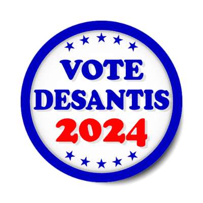 vote desantis 2024 blue stars border stickers, magnet