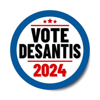 vote desantis 2024 bold blue border stickers, magnet