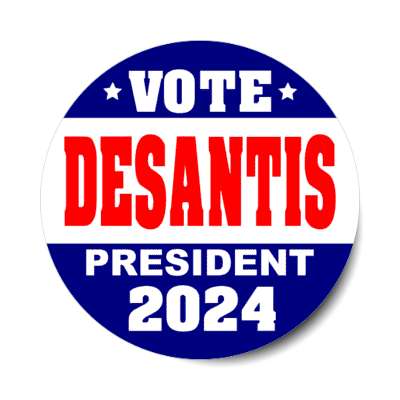 vote desantis president 2024 blue stickers, magnet