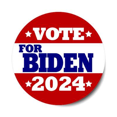 vote for biden 2024 red white stripe stars stickers, magnet