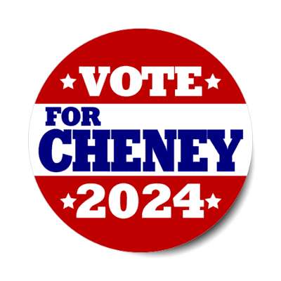 vote for cheney 2024 red white blue bold stickers, magnet