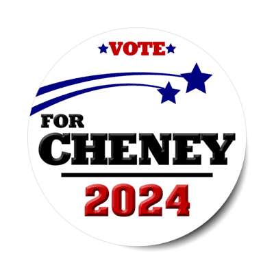 vote for cheney 2024 shooting stars white stickers, magnet