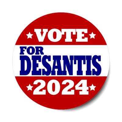 vote for desantis 2024 red white stripe stickers, magnet