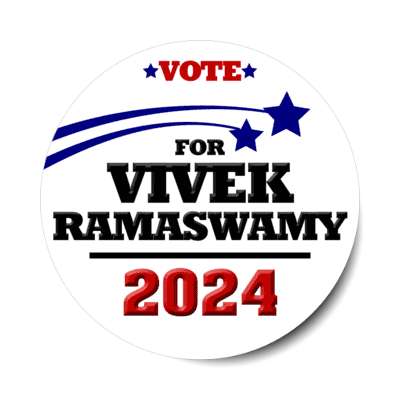vote for vivek ramaswamy 2024 gop shooting stars red white blue modern stickers, magnet