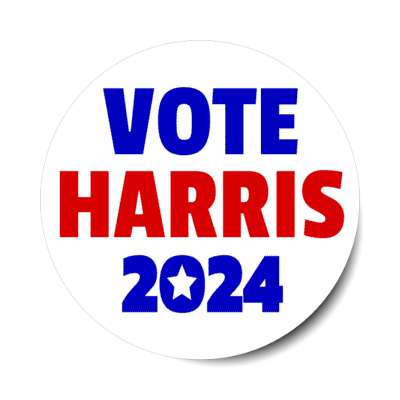 vote harris 2024 white star stickers, magnet