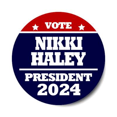 vote nikki haley president 2024 classic red white blue stickers, magnet