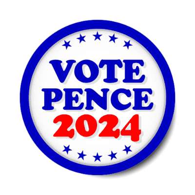 vote pence 2024 stars blue circle republican mike pence stickers, magnet