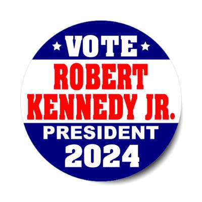 vote robert kennedy jr president 2024 red white blue political bold stickers, magnet