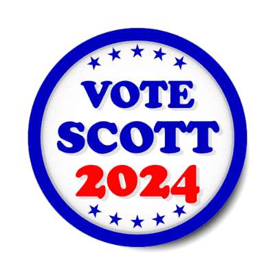 vote scott 2024 president stars red white blue stickers, magnet