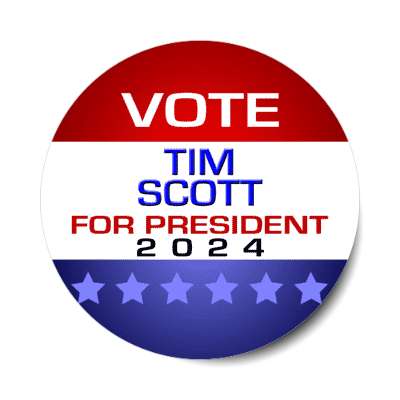 vote tim scott for president 2024 stars modern stickers, magnet